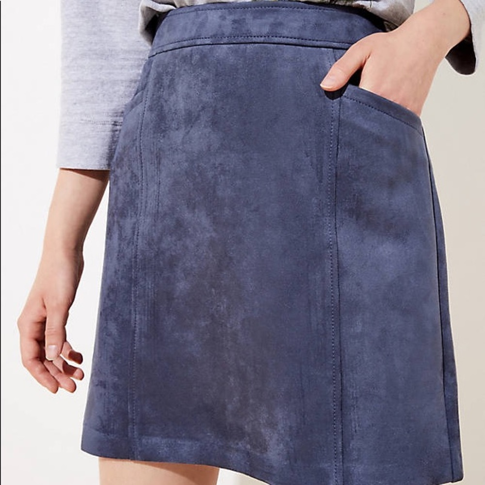 Loft faux suede shift skirt